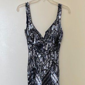 Cassandra Stone Blue/Graphite Prom or Pageant Gown